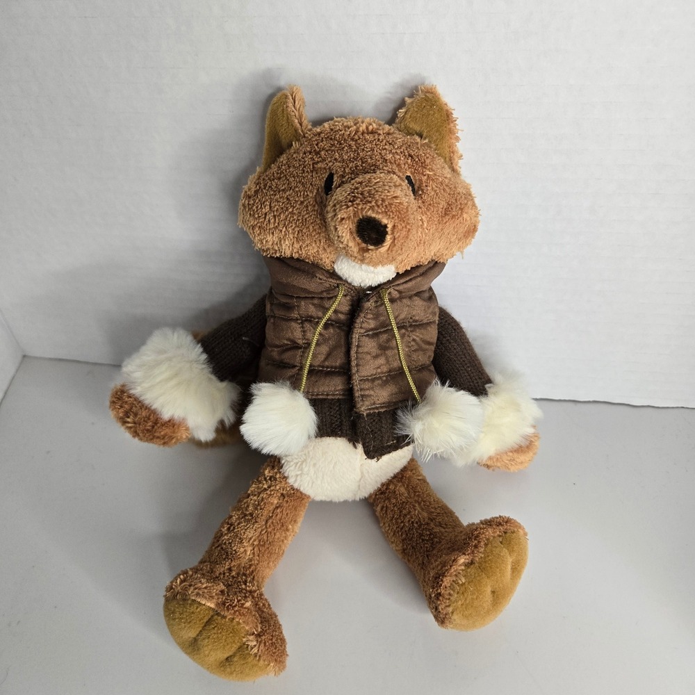 Bath & Body Works Hickory Fox Plush 10" Puffer Jacket Winter Vest Stuffed Animal